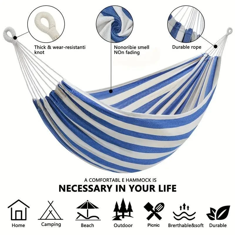 Camping Hammock - Canvas No Wooden Stick Hammock Outdoor
