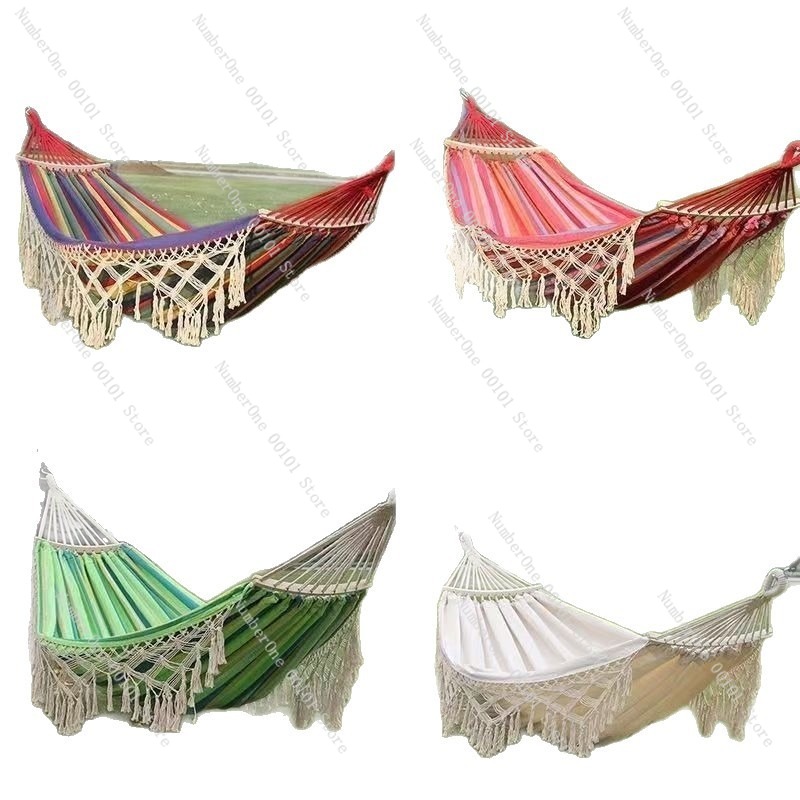 Camping Hammock - Canvas Double Hammock with Tassel Outdoor