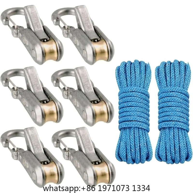 Camping Rope - Rope Roller 6 Pack, Stainless Steel