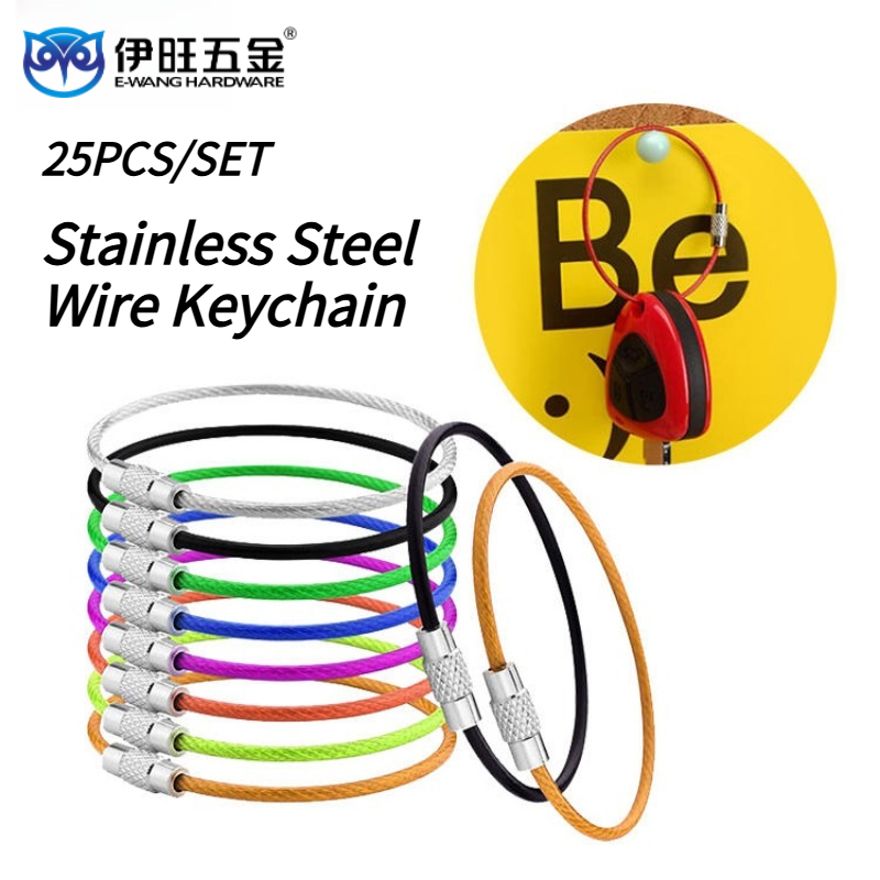 Camping Rope - 25PCS/Set Colorful Stainless Steel Wire Keychain