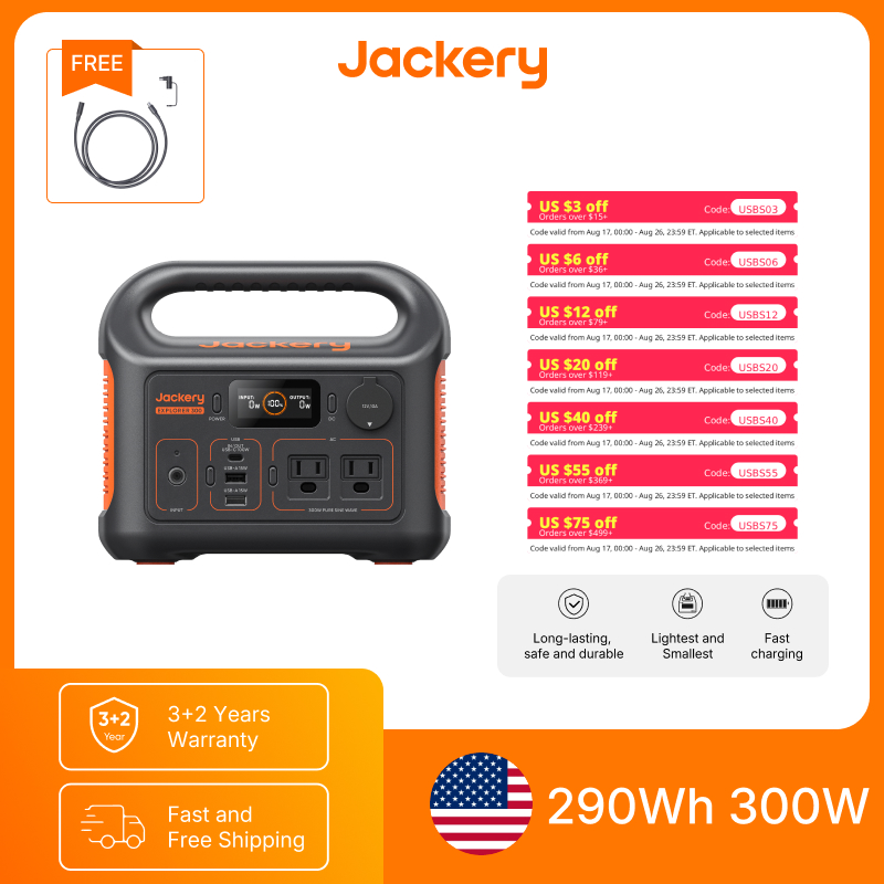 Camping Rope - Jackery Portable Power Station Explorer 300New