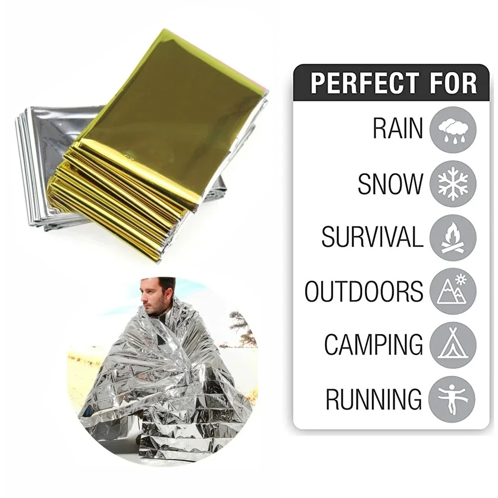 Outdoor Camping Quilt - 5Pcs Emergency Thermal Blanket Folding Waterproof
