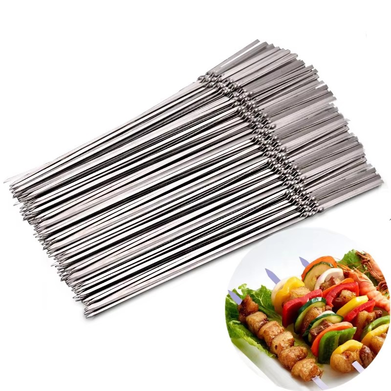 Outdoor Camping Bbq - 5-25Pcs Stainless Steel Barbecue Skewer Reusable