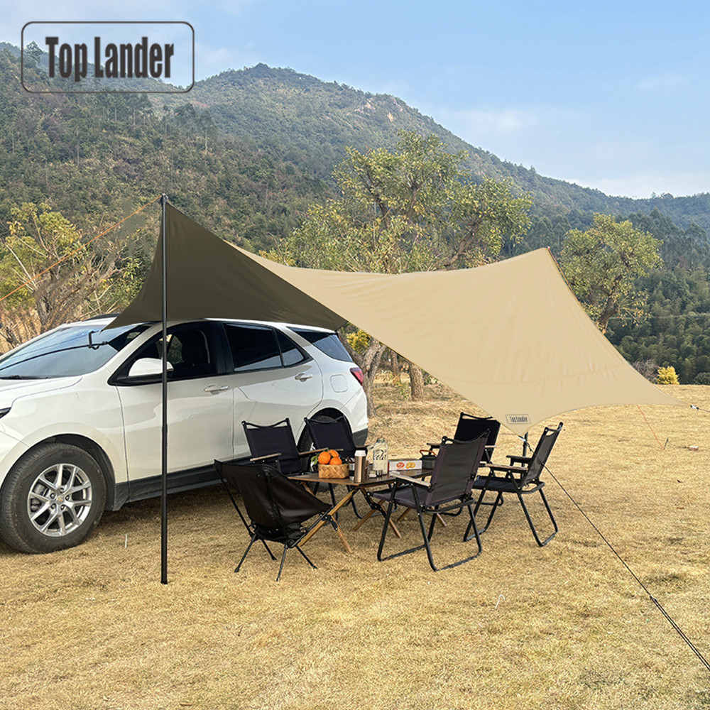 Waterproof Tarp Shelter - 4.5x4.5m Car Awning Sun Shade Canopy