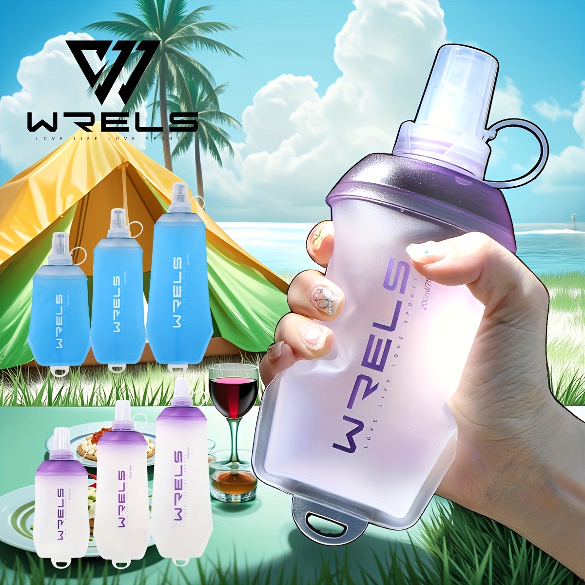 WRELS Folding Collapsible Soft - Collapsible Water Bottle ulasan dan harga