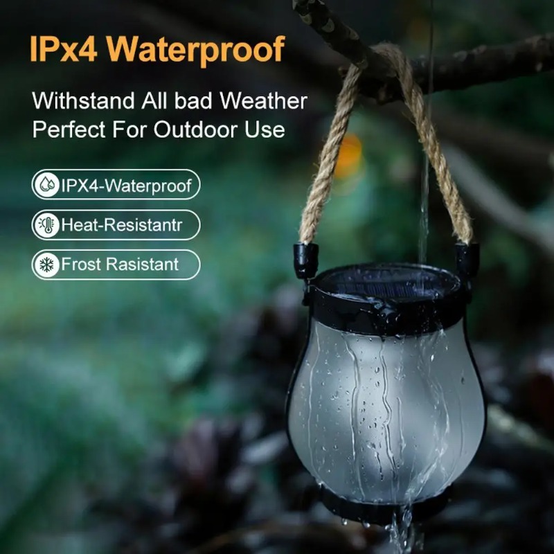 Solar Flame Lamp USB Rechargea - Camping Rope ulasan dan harga