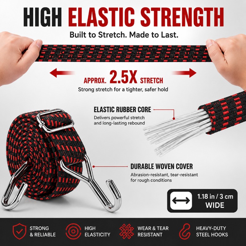 3cm Wide Elastic Cargo Strap 1 - Camping Rope ulasan dan harga