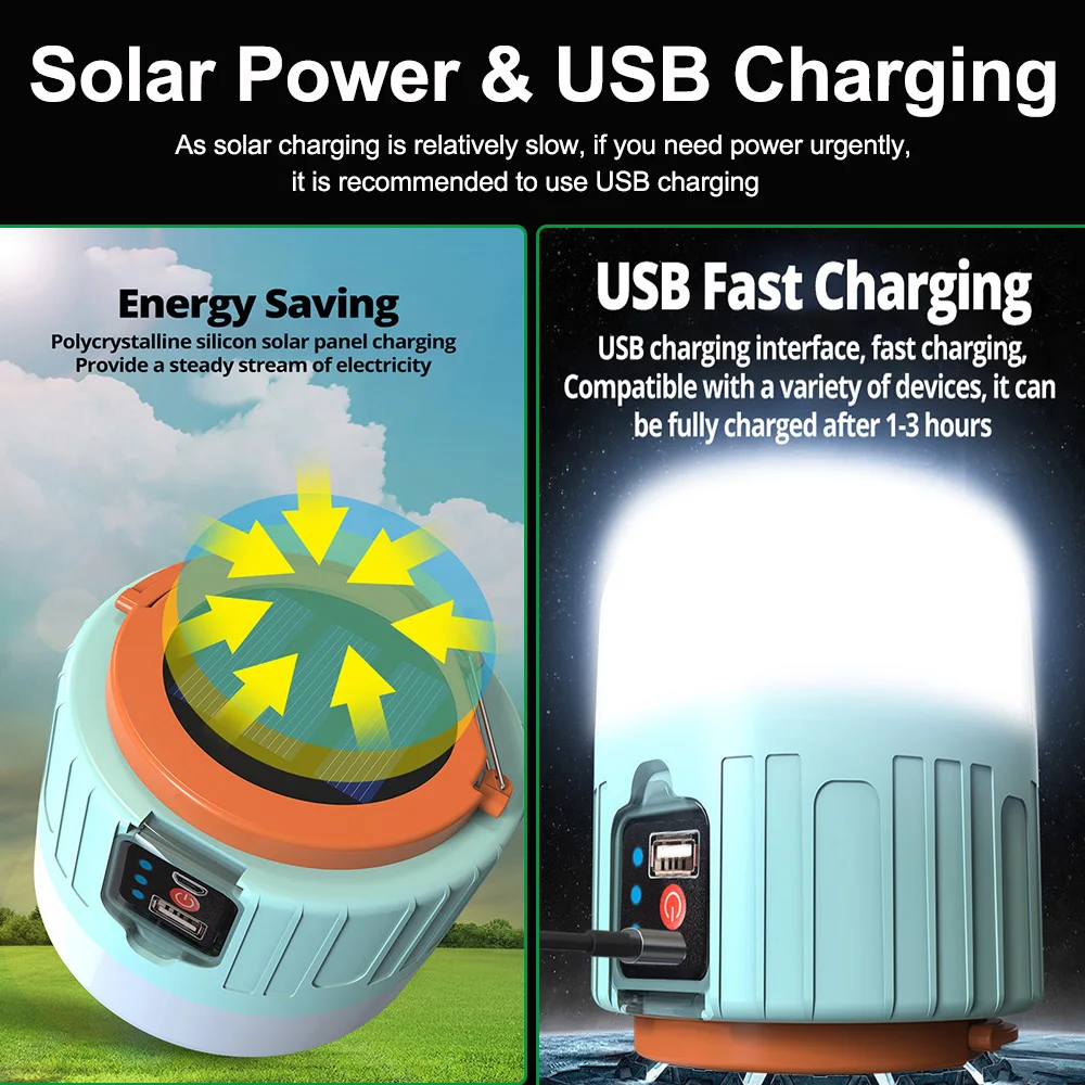 1000W Solar LED Camping Light  - Outdoor Camping Bbq ulasan dan harga