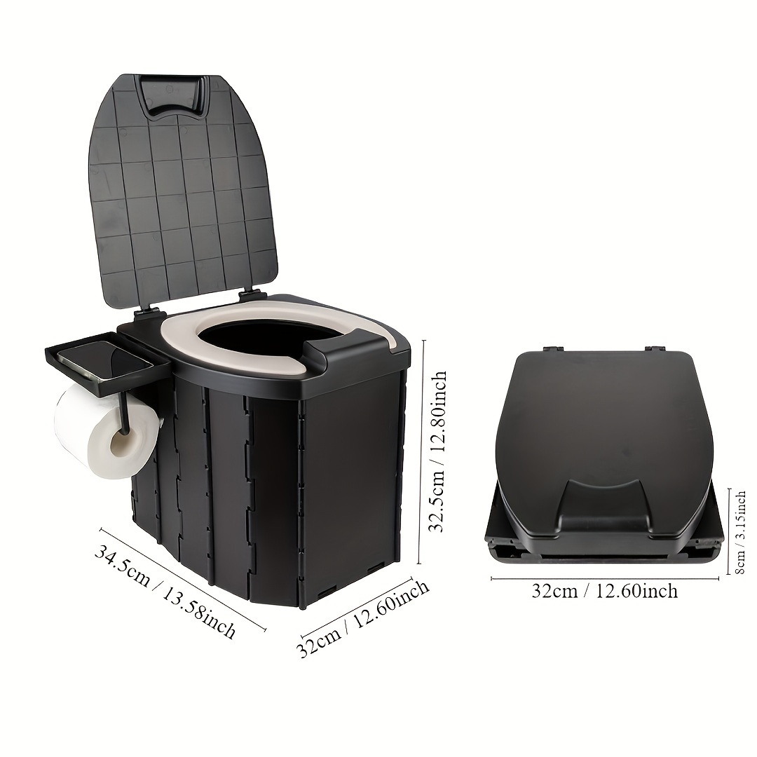 Portable Folding Toilet with P - Outdoor Camping Quilt ulasan dan harga