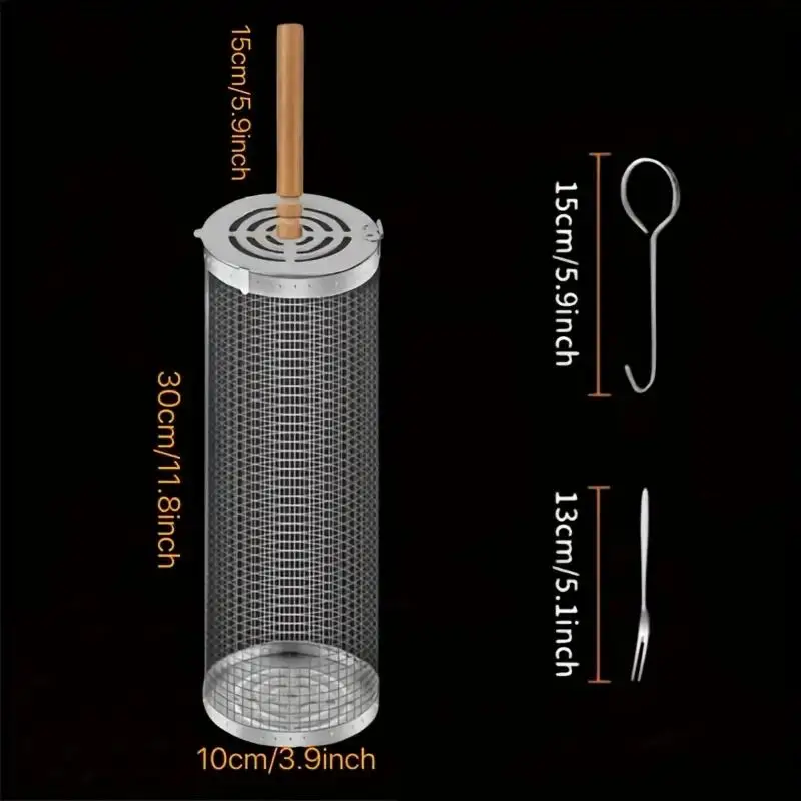 Round Barbecue Grill Basket Se - Outdoor Camping Bbq ulasan dan harga