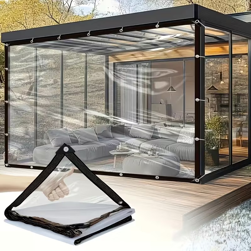 Thick Transparent PVC Tarp Hea - Waterproof Tarp Shelter ulasan dan harga