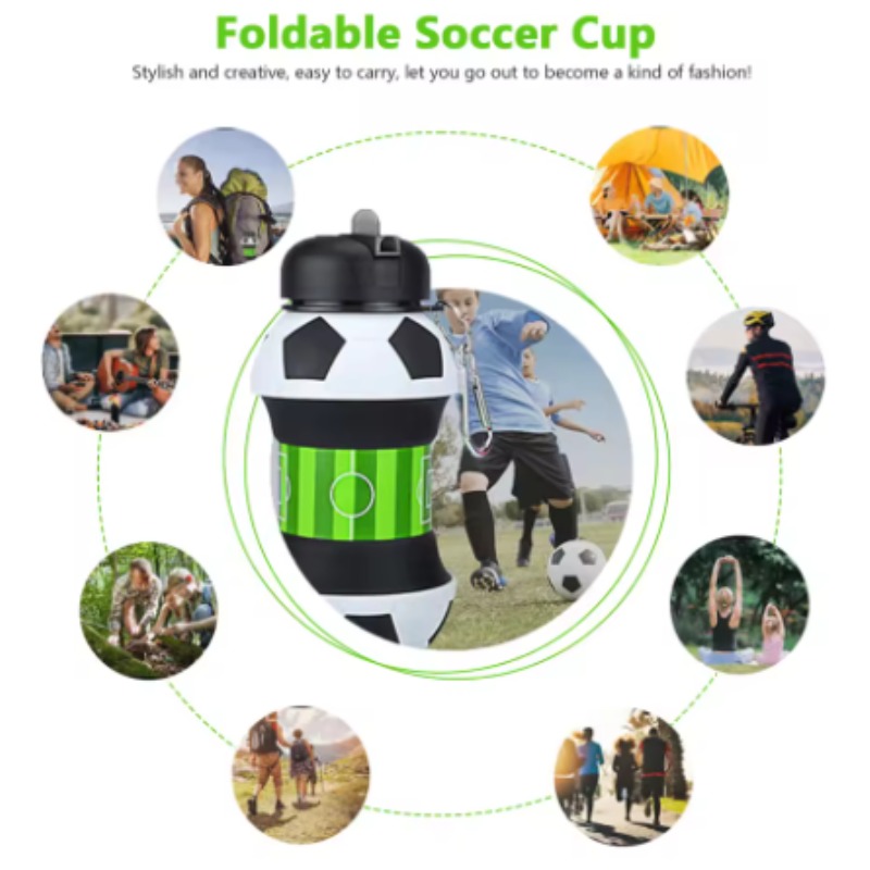 Football Silicone Collapsible  - Collapsible Water Bottle ulasan dan harga