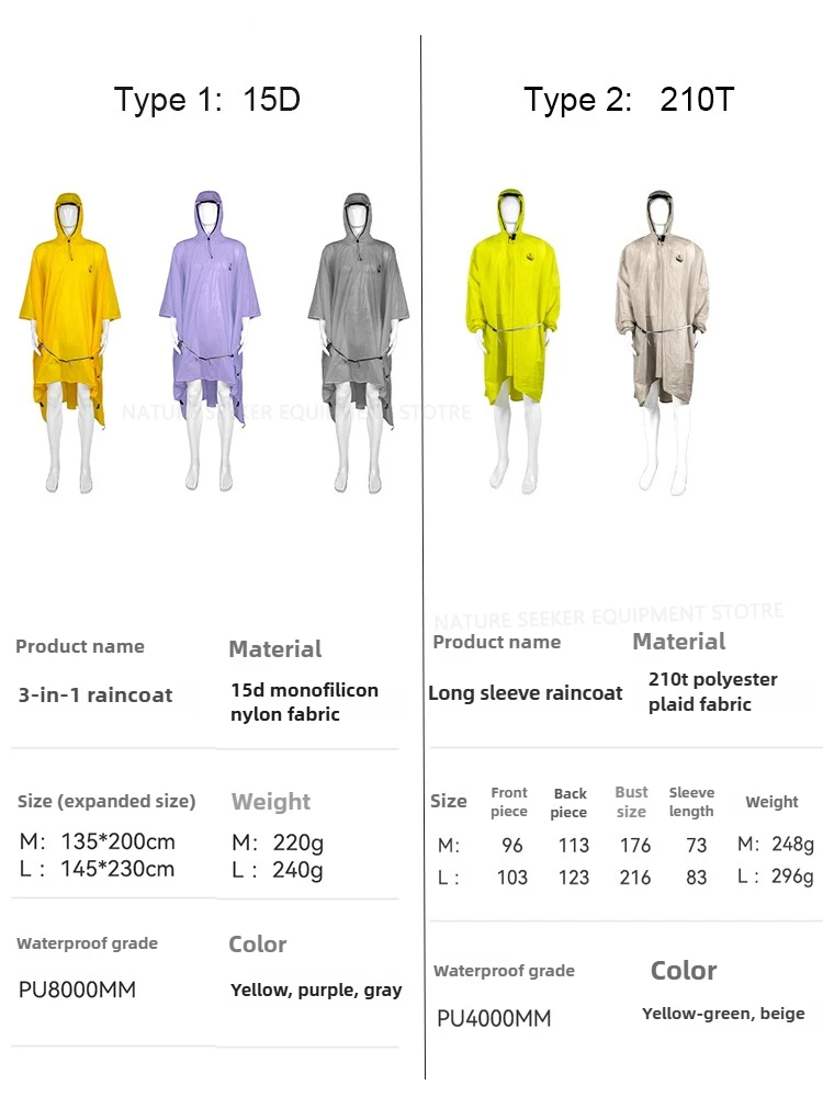 15D/210T Raincoat Waterproof R - Waterproof Tarp Shelter ulasan dan harga